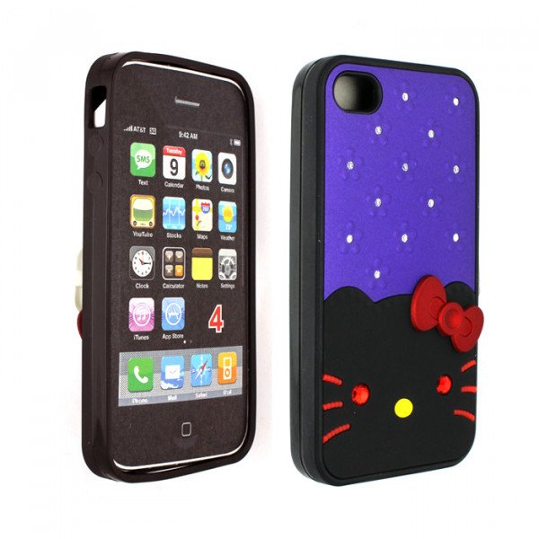 Wholesale iPhone 4 4S Diamond Kitty Case (Purple)